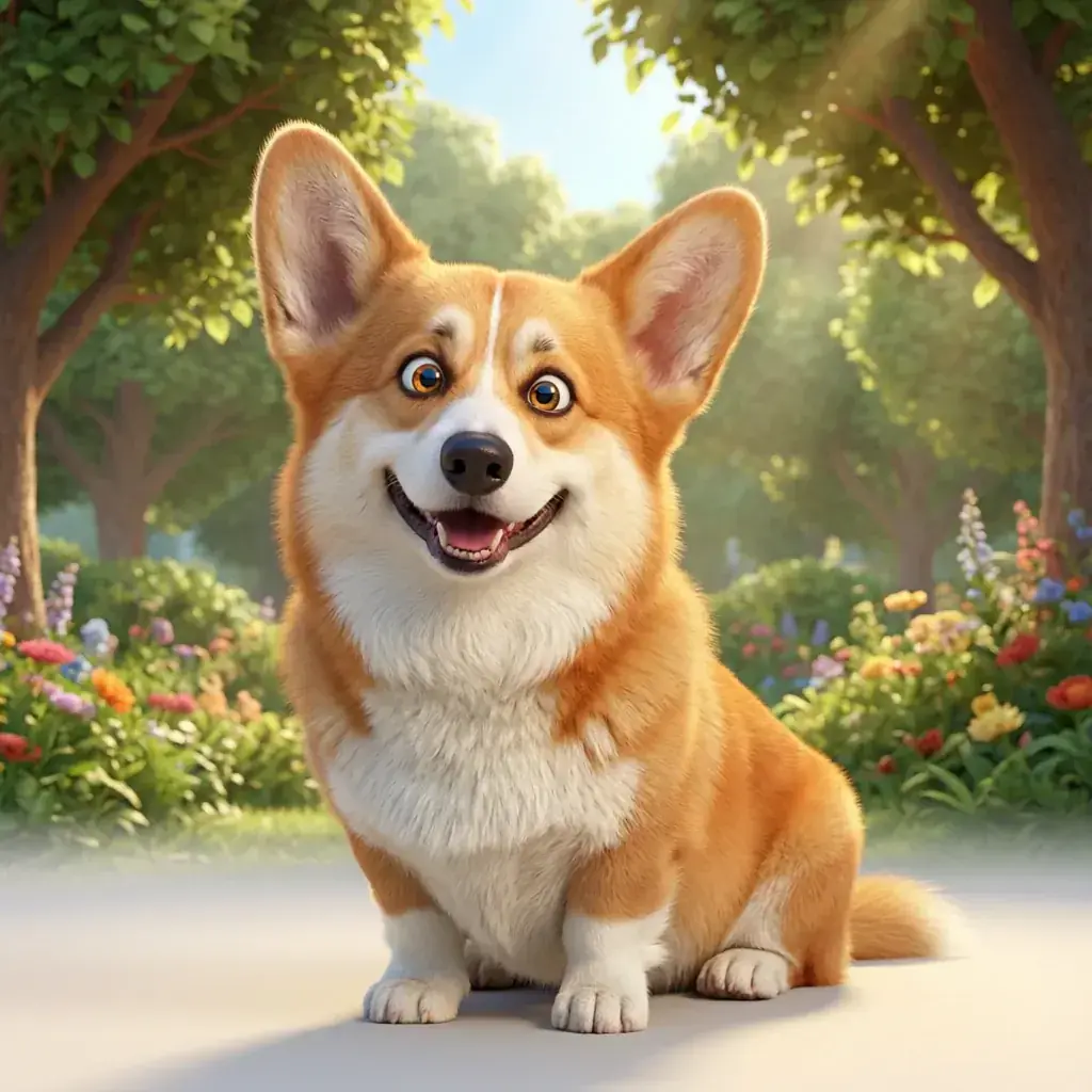 Custom Corgi cartoon portrait - AI pet art