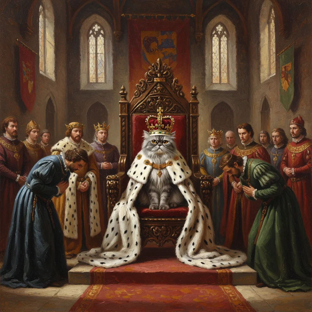 Custom Persian Cat royal AI portrait