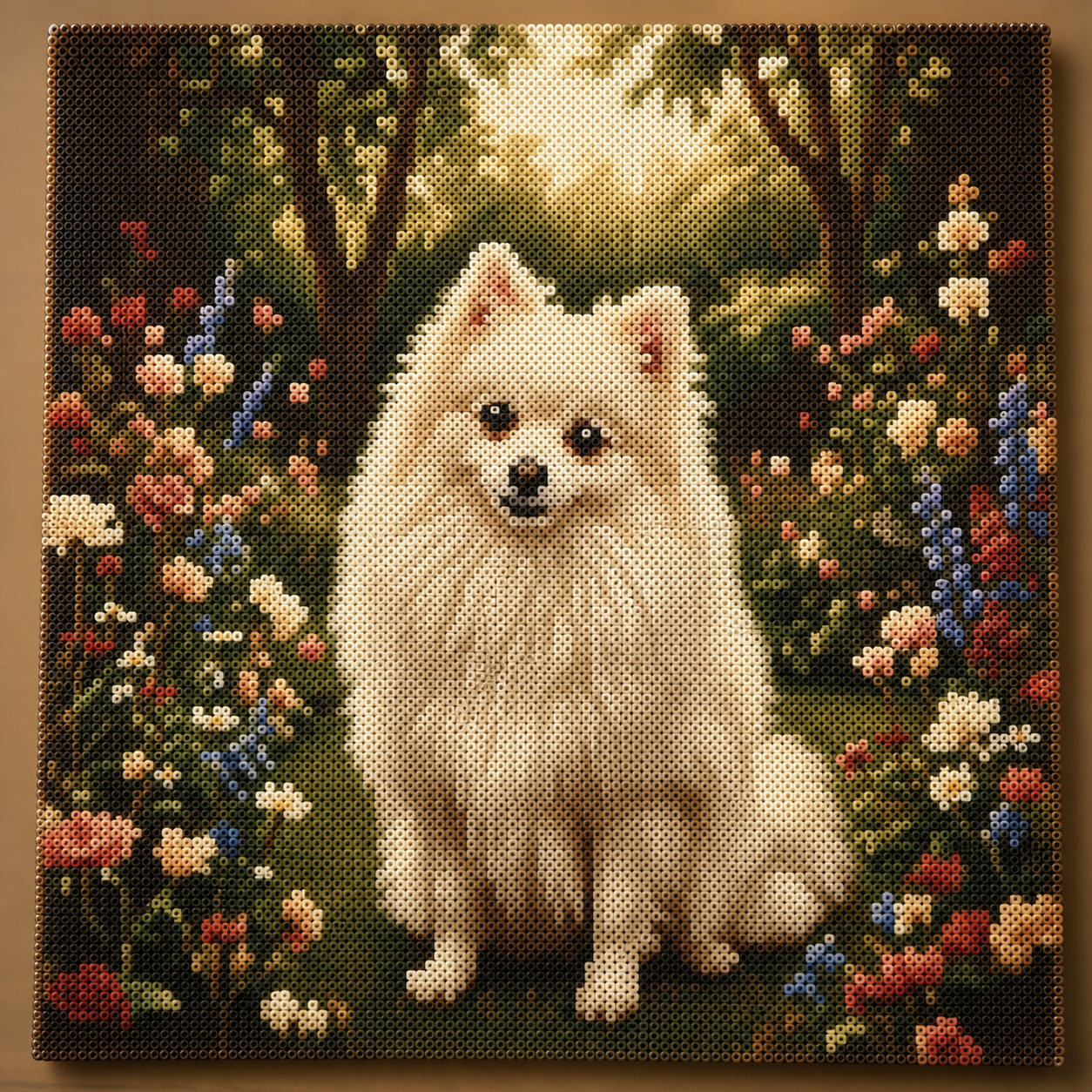 Finished Pomeranian fuse bead artwork
