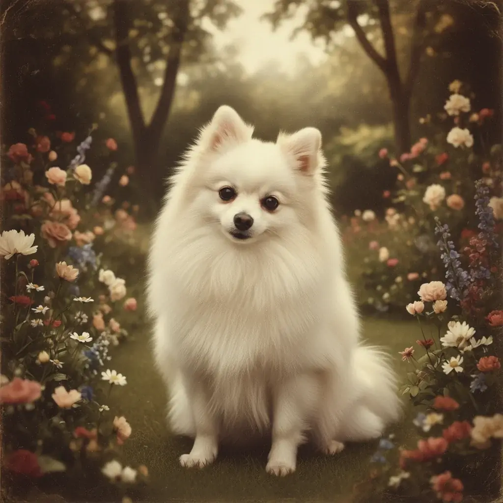 Custom Pomeranian vintage portrait - AI pet art